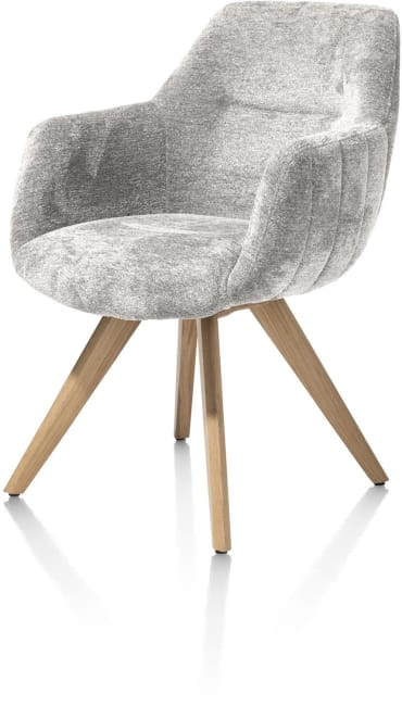 XOOON - Liva - fauteuil - cadre bois naturel + pivotante - 4-pieds
