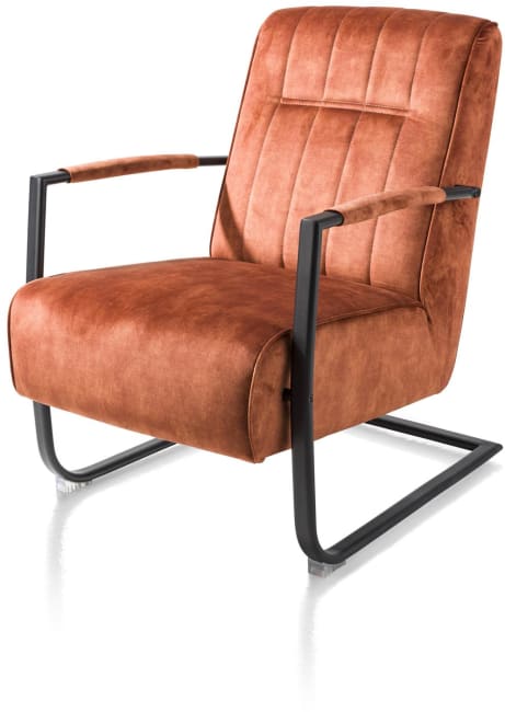 Henders and Hazel - Northon - Natuurlijk - fauteuil met swing-frame metaal zwart