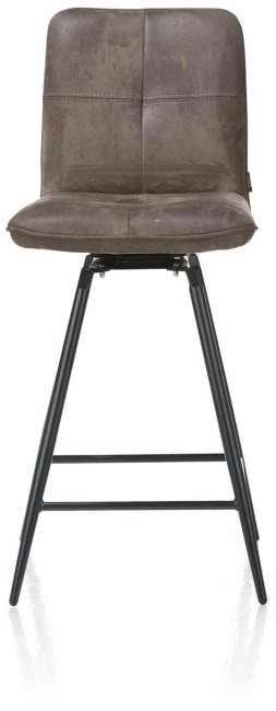 H&H - Milan Leder - Industriel - chaise de bar pivotante - pied noir