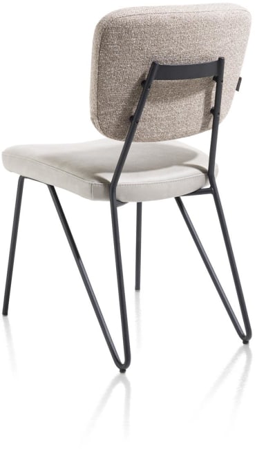 XOOON - June - design Scandinave - chaise sans accoudoirs - cadre off black + ressorts ensaches