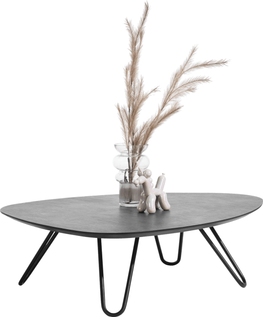 plakband kwartaal Pool Masura lage salontafel met zwart metalen poot 110x88cm
