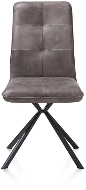 H&H - Milan Leder - Industriel - chaise - pied noir