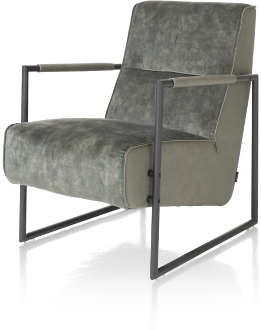 XOOON - Bueno - Scandinavisch design - fauteuil met arm metaal off black