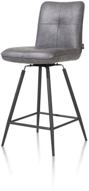 H&H - Milva - Industriel - chaise de bar pivotante - pieds noir