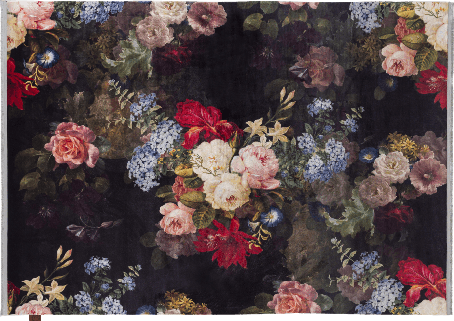 Velvet Bouquet karpet met bloemenprint - COCOmaison
