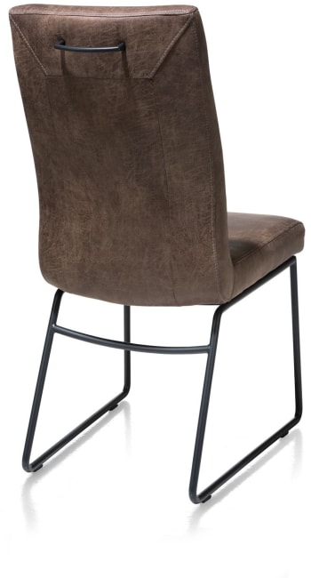 H&H - Malvino - Moderne - chaise - cadre tube noir - poignee rond