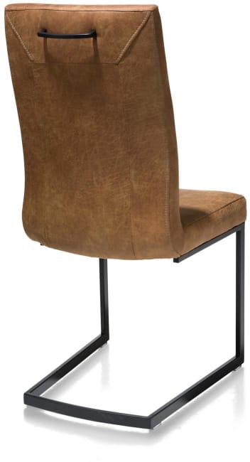 H&H - Malvino - Moderne - chaise - metal noir - pieds traineau rectangle - poignee rectangle