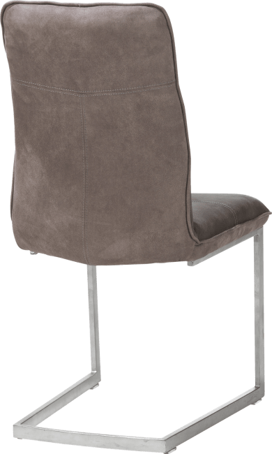 H&H - Milan Leder - Industriel - Cuir, chaise - pied traineau inox carre