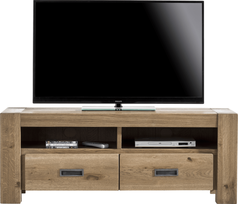H&H - Santorini - Pur - meuble tv 140 cm - 2-tiroirs + 2-niches