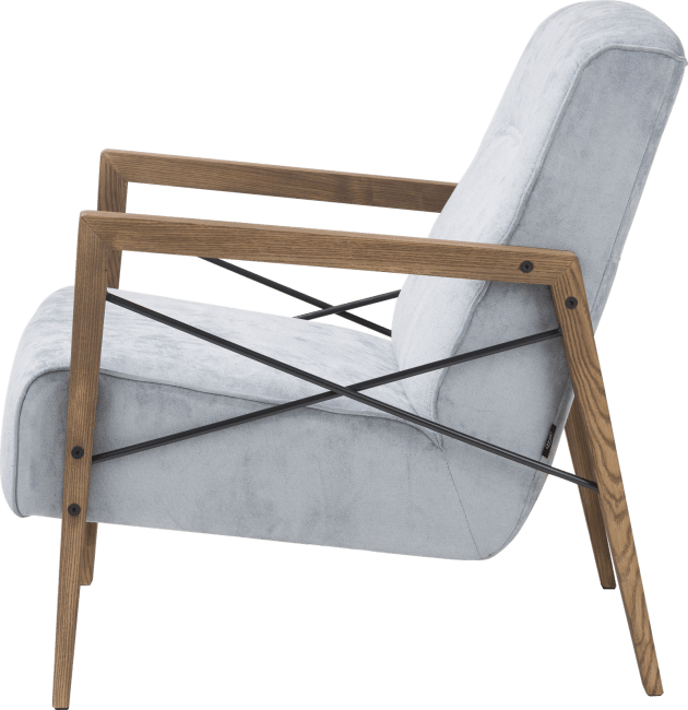 Henders & Hazel - Northon - Natuerlich - Sessel mit Holz Armlehne vintage clay / white / black