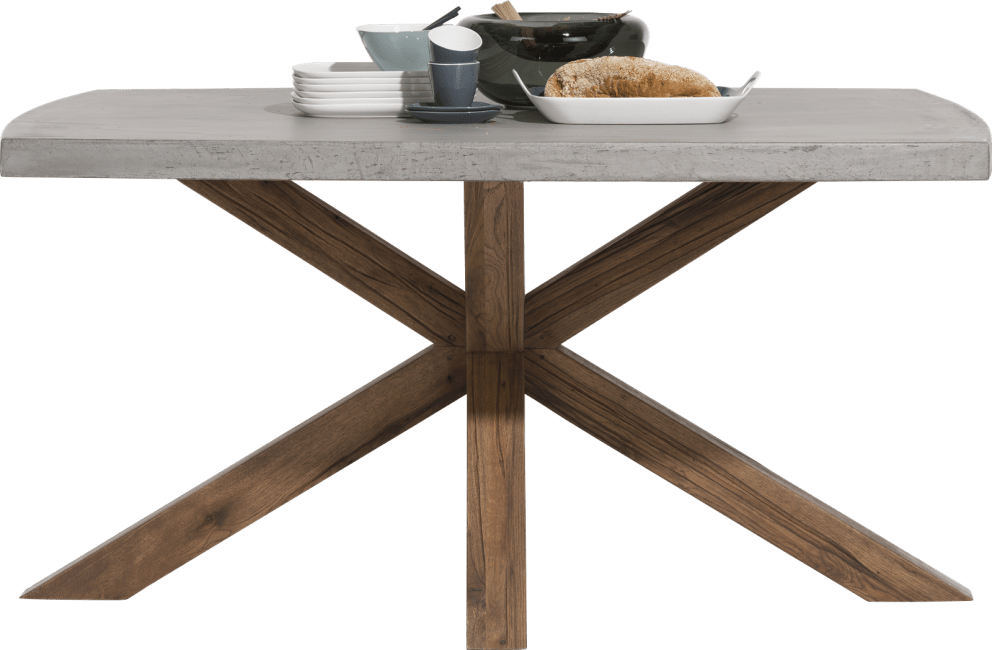 H&H - Maestro - Industriel - table 130 x 110 cm - plateau beton