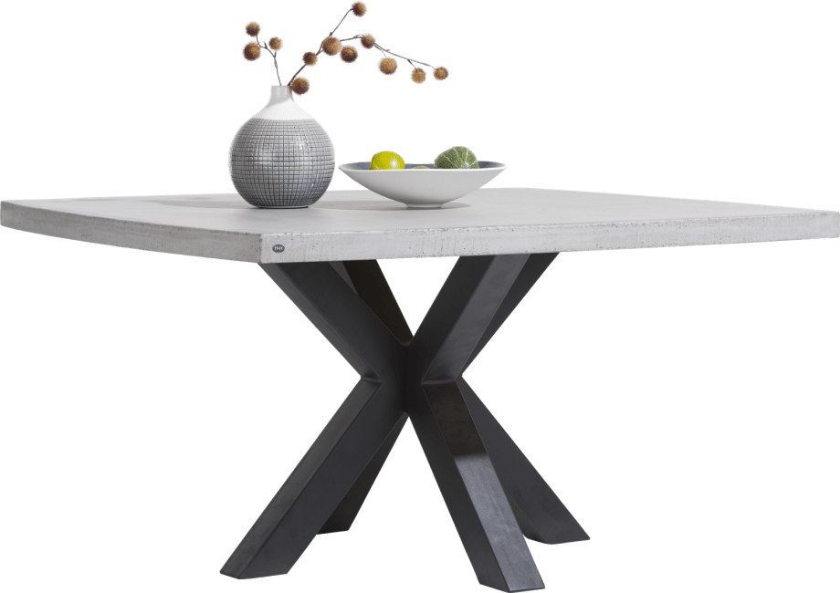 H&H - Maestro - Industriel - table 150 x 150 cm - plateau beton
