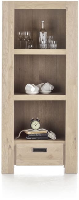 Henders & Hazel - Santorini - Pur - bibliotheque 1-tiroir + 3-niches