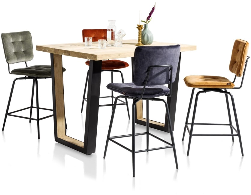 H&H - Metalox - Industriel - table de bar 160 x 90 cm (hauteur: 92 cm)