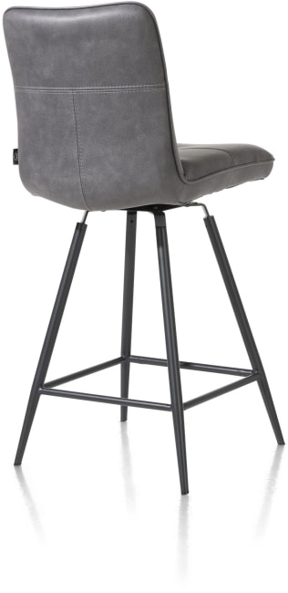 H&H - Milva - Industriel - chaise de bar pivotante - pieds noir