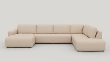 Longchair links+2.5-zits zonder armen+ottomane big rechts + pocket - enzo