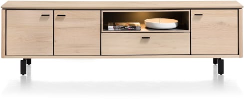 buffet bas 210 cm - 3-portes + 1-porte rabattante + 1-niche