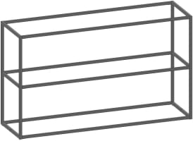 etagere de base 135 cm - 2 niveaux - 2 supports