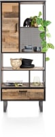 bibliotheque 80 cm - 1-porte + 1-tiroir + 5-niches