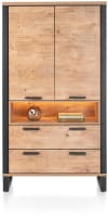 bergkast 200 cm - 2-deuren + 2-laden + 1-niche (+ LED)