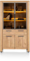 vitrine 110 cm - 2-glasdeuren + 2-deuren + 1-lade (+ LED)