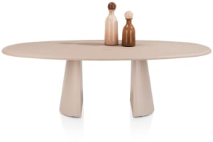 eetkamertafel ovaal 240 x 120 cm. - stone-skin - cone poot