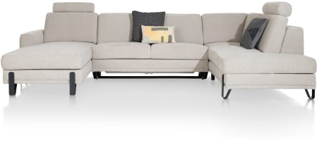 Longchair links - 2,5 zits - ottomane rechts