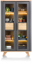 vitrine 110 cm - 2-glasdeuren + 2-laden (binnenin) (+ LED)
