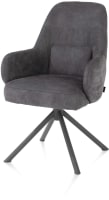 chaise à accoudoirs - piétement graphite - pivotante - tissu Calabria