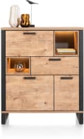 highboard 120 cm - 2-deuren + 1-lade + 1-klep + 2-niches (+ LED)