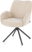 chaise à accoudoirs - piétement graphite 4 pieds - pivotante - confort ressorts - tissu Cadiz