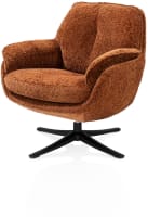 Draaifauteuil in stof Valencia, poot metaal zwart