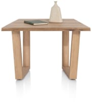 Tisch 150 x 100 cm - Tischplatte mit natürliche Baumkante - V-Fuß Holz