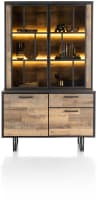 Buffet 127 cm - 2-Türen + 1-Lade + 2-Glastüren (+ LED)