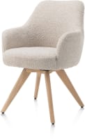 chaise a accoudoirs - pivotante - chene naturel - confort ressorts - tissu Brioni