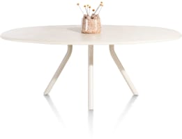 eetkamertafel ovaal 210 x 120 cm. - stone-skin - centrale poot lang