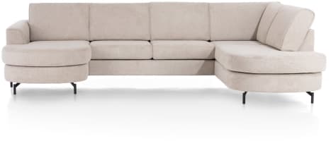 longchair links inclusief 3 zits zonder arm - ottomane rechts