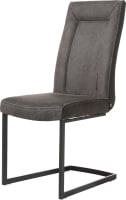 chaise - metal noir - pieds traineau rectangle avec poignee rectangle - tissu Nubucco