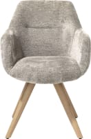 fauteuil - cadre bois naturel + pivotante - 4-pieds - tissu Enzo