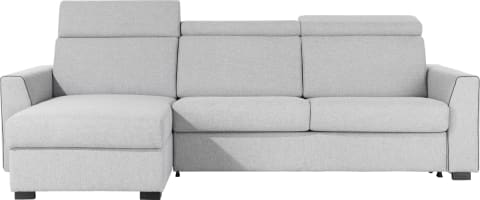 3-Sitzer + Longchair links - Schlafcouch 160 cm. - Stoff ponti
