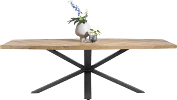 Tisch oval 210 x 110 cm. -  furnier fischgraetemuster