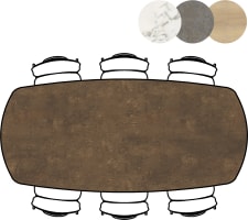 bartafel ovaal - 240 x 110 cm - (hoogte 92 cm)