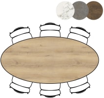 table de bar ellipse - 220 x 105 cm (hauteur 92 cm)