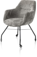 fauteuil - cadre off-black avec roulettes - tissu Enzo