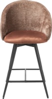chaise de bar 4-pieds - noir (ROB) - pivotant - tissu Calabria / Enzo