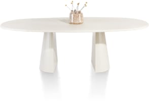 table ovale 240 x 120 cm. - stone-skin - pied cone