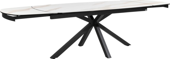 table extensible 200 x 100 cm. (+ 2 x 50 cm.) - pied central - plateau en ceramique