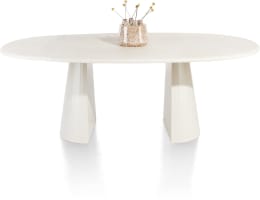 table ovale 210 x 120 cm. - stone-skin - pied cone