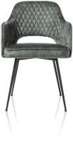 chaise a accoudoirs avec cadre rough off black - tissu Karese avec passepoil anthracite