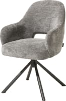 fauteuil - pied central tournable - gris (RAL 7022) - tissu Enzo